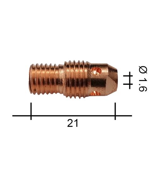 Collet holder 1.6 21mm /TE0003-16/13N27/525.2451.6/701.0276-ZVAR/ TIG/9/20 standard