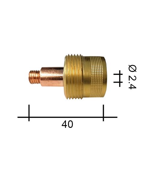 Collet holder 2.4 40mm /TE0088-24/45V65S/701.1232-ZVAR/ TIG/9/20 with sieve JUMBO