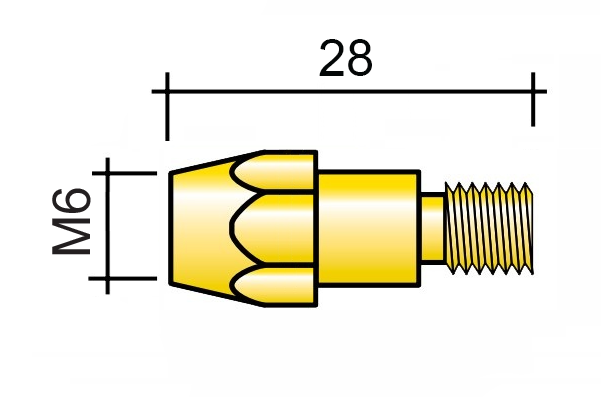 Tip holder M6x28mm LORCH /MD0063/142.0005/520.3221.0/ML3600 360A