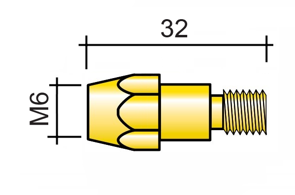 Držiak špičky M6x32 /MD131/B3613/142.0011-ZVAR/ 360A