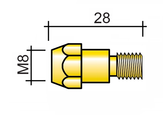 Tip holder M8x28 /MD64/B3614/BM-10514/142.0020-ZVAR/ 360A