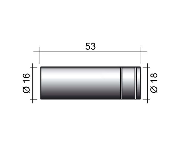 Nozzle MIG 150A /MC19/145.0041-ZVAR /53mm/16mm/cylindrical