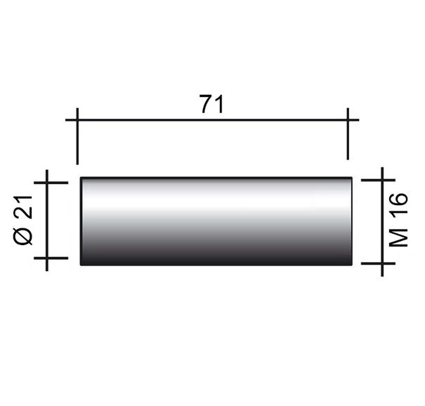 MIG nozzle 350A M16 nickel plated /145.D024/ 72mm/21mm/cylindrical