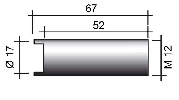 MIG nozzle M12 scoring /145.D009/ 52mm/17mm/cylindrical