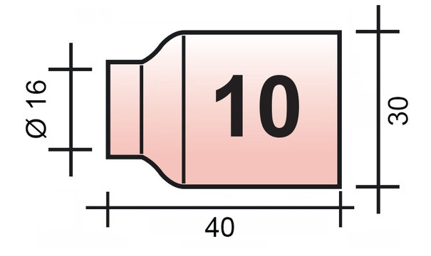 TIG nozzle Gr. 10 16mm LORCH a-LTG/i-LTW 4500 (527.4861.0) with strainer