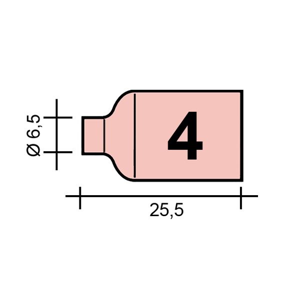 TIG nozzle Gr. 4 6.5 /TC0041/53N58/527.0104.0/01.0317-ZVAR/ TIG9/20