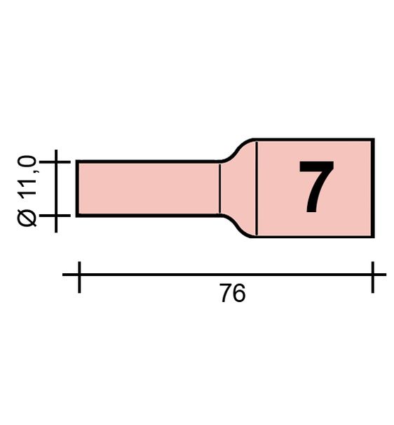 TIG nozzle Gr. 7 11.2 /TC0088/54N15L/527.2007.1/701.0429-ZVAR/ TIG17/18/26 76mm