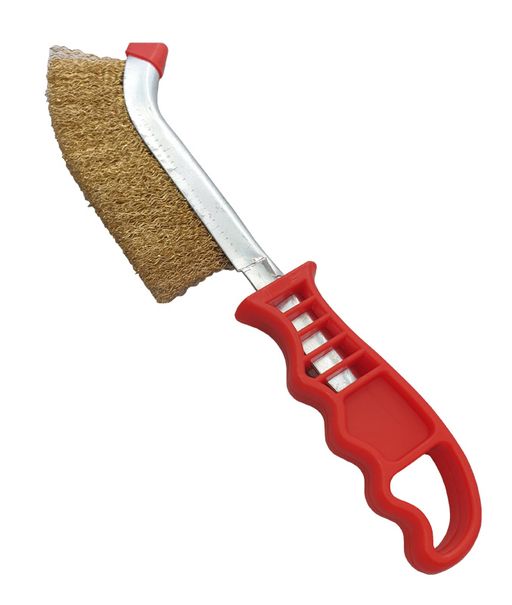 Hand brush 1-row plastic. handle MAMUT (ABWBSCRATCH) brass wire