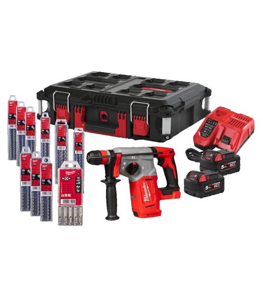 SDS-Plus hammer with 4 modes + 10x drill set M18 BLHX100P-502P /4933498243/