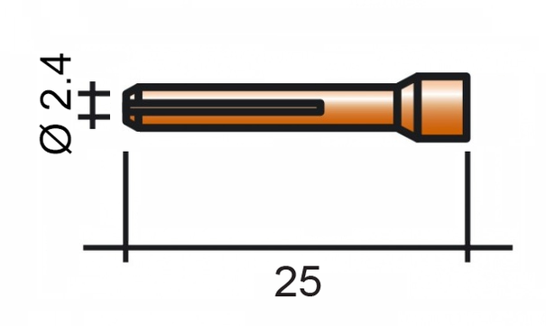 Klieština 2,4 25mm /701.1020/ ABITIG 9/20 mosadz