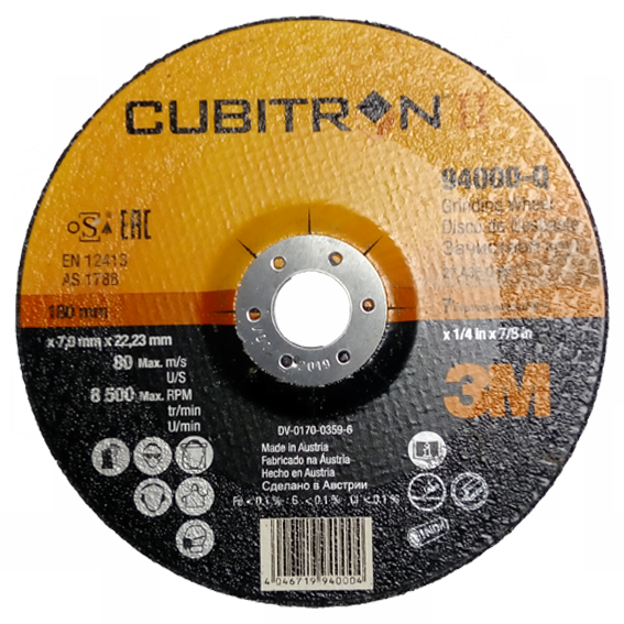 Grinding disc 180x7.0mm 3M CUBITRON II steel/stainless steel (7100074407) 94000-Q