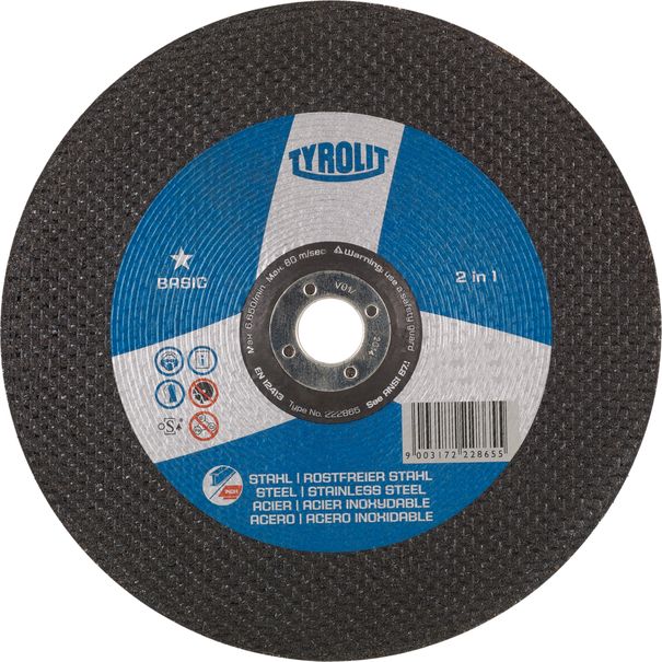 Grinding wheel TYROLIT Basic 150x4.0x22.2mm A30Q (34176633) stainless steel