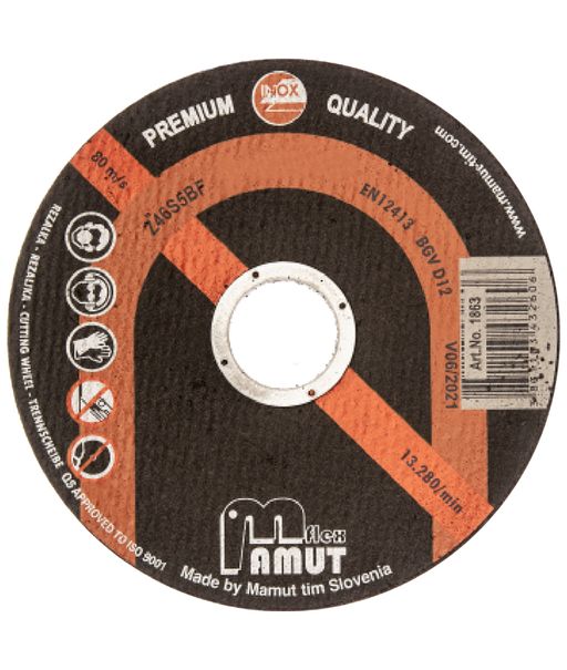 Cutting disc MAMUT Premium 115x1.0x22.23mm Z46S5BF (1863) stainless steel