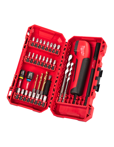 SHOCKWAVE™ screwdriver bit set with rectangular extension 35 pcs Milwaukee /4932493653/