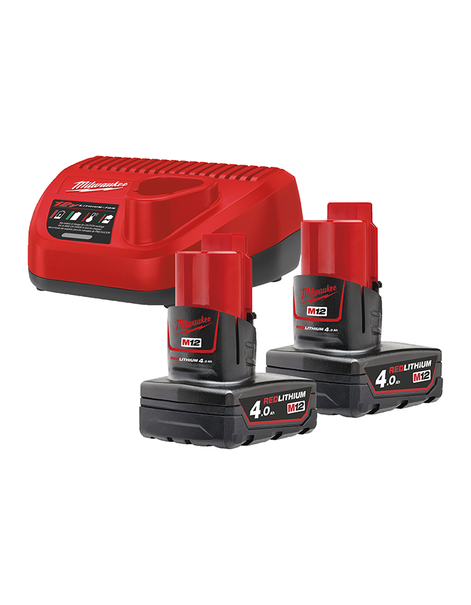 Battery set Milwaukee M12™ NRG M12NRG-402 (2x4.0Ah +1xC12C) /4933459211/