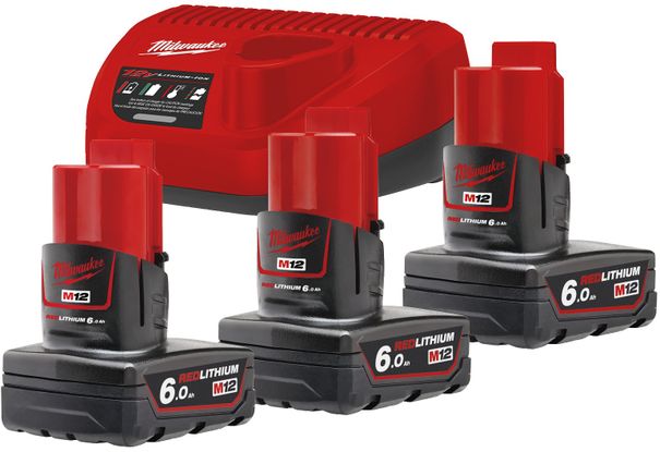 Battery set Milwaukee M12™ NRG M12NRG-603 (3x6.0Ah +1xC12C) /4933459208/