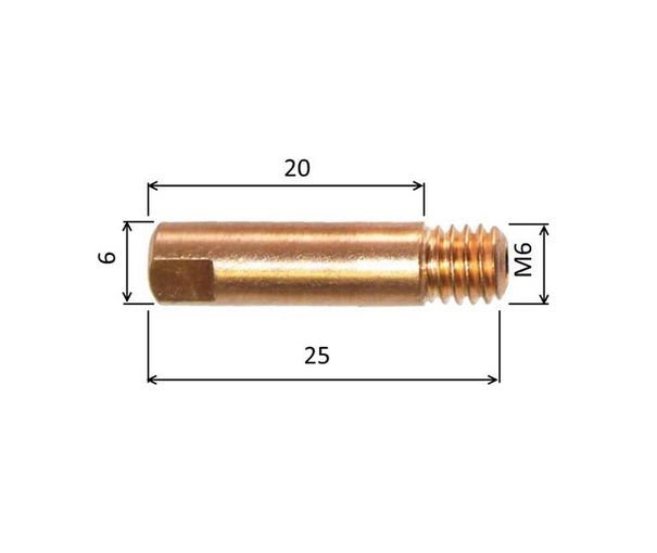 Tip 0.8 M6x25mm E-Cu /MD08-08/140.0059-ZVAR/