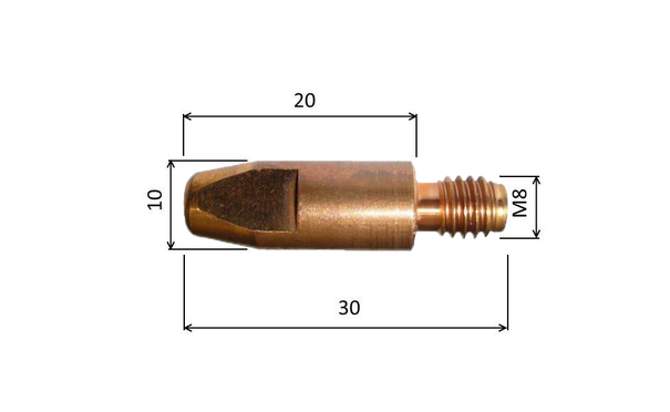 Tip 0.8 M8x30mm CuCrZr /MD05-78/140.0117/ZVAR