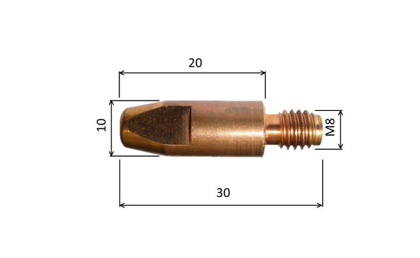 Tip 0.8 M8x30mm E-Cu /MD05-08/140.0114-ZVAR/