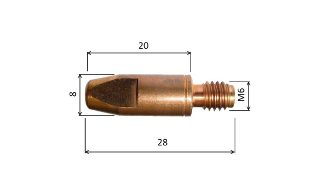 Tip 0.9 M6x28mm CuCrZr /140.0172/