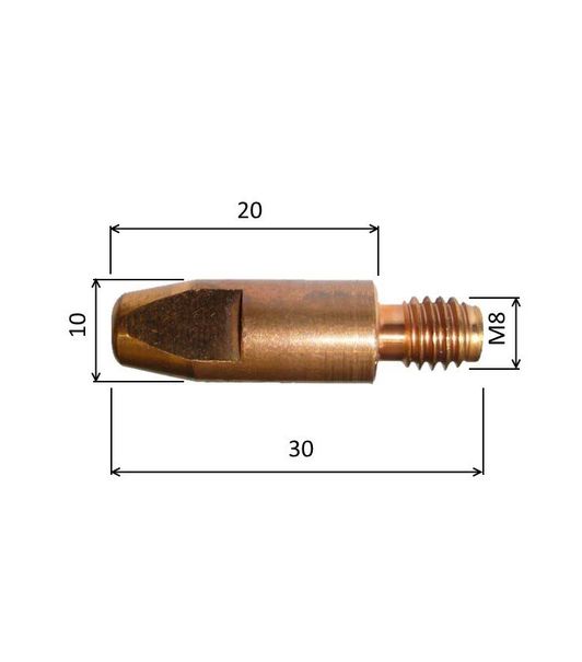 Tip 1.0 M8x30mm E-Cu /MD05-10/140.0313-ZVAR/