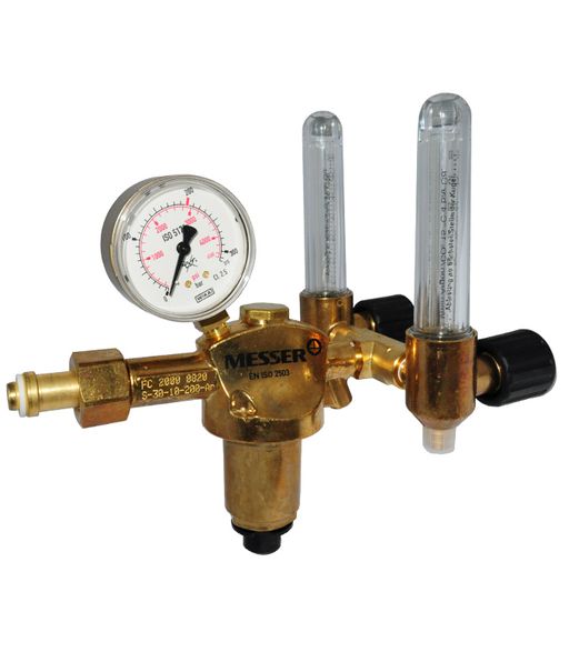 Valve red. MESSER Ar (71708453) with two flow meters (2x30l)