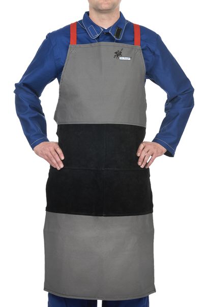 Apron without shoulder pads Weldas Arc Knight /38-4442/ 107x60cm gray fabric + leather