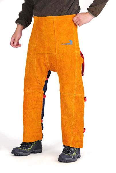 Welding leather pants half KPRO YELLOW HALF 8944, size XL (107x63cm)