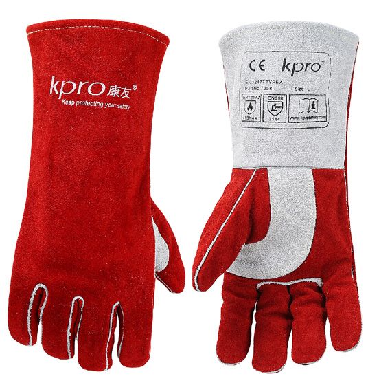 Welding gloves KPRO RED Protection 7428, size XL 35cm/14"